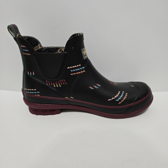 Pendleton Chelsea Rain Boot Geo toss black rubber redd - Picture 6 of 11